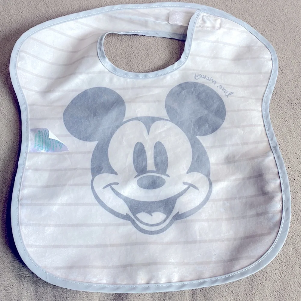 Disney Baby Disney Mickey Mouse 3 Piece Bib Set with Pockets !